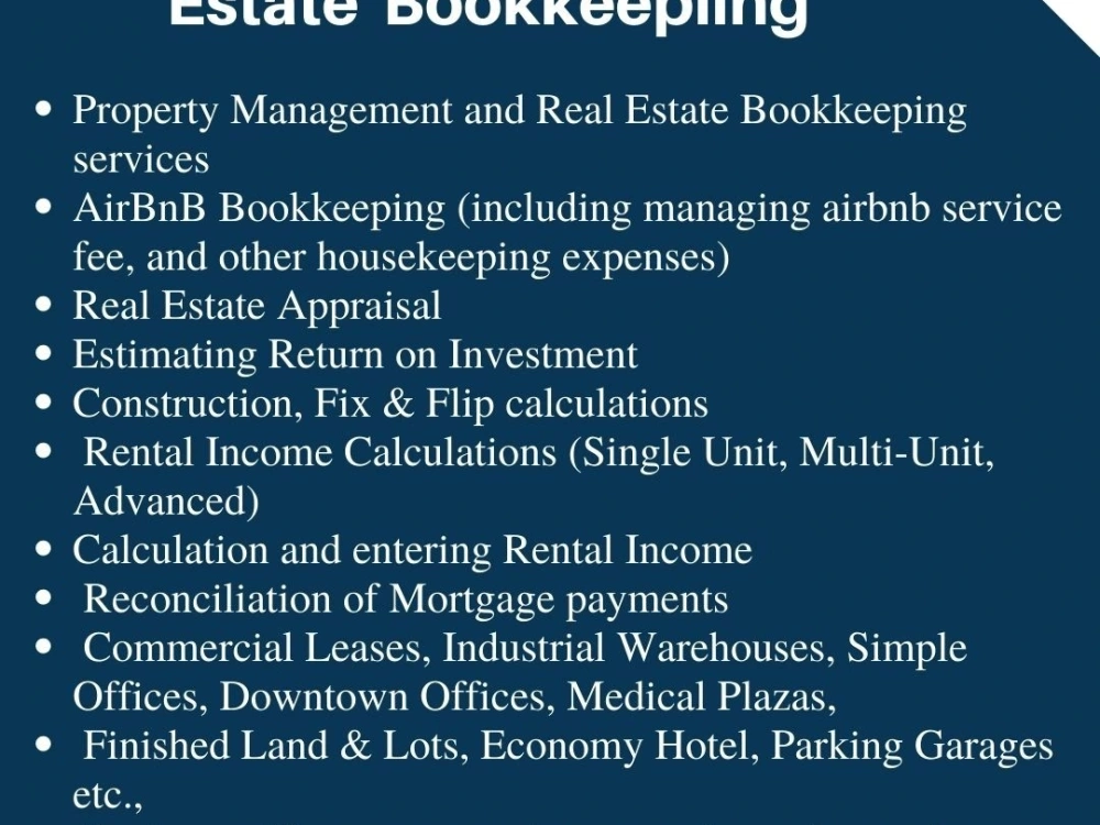 Your real estate and property management bookkeeper and accountant Upwork