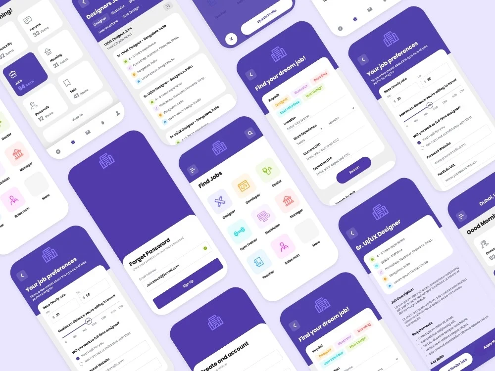 Mobile app design mockups or interactive mobile UI UX design in figma ...