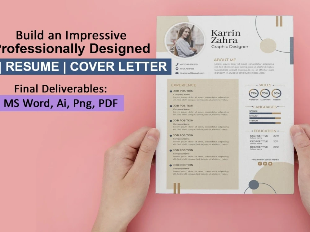 A professional infographics resume cv or cover letter designs upwork