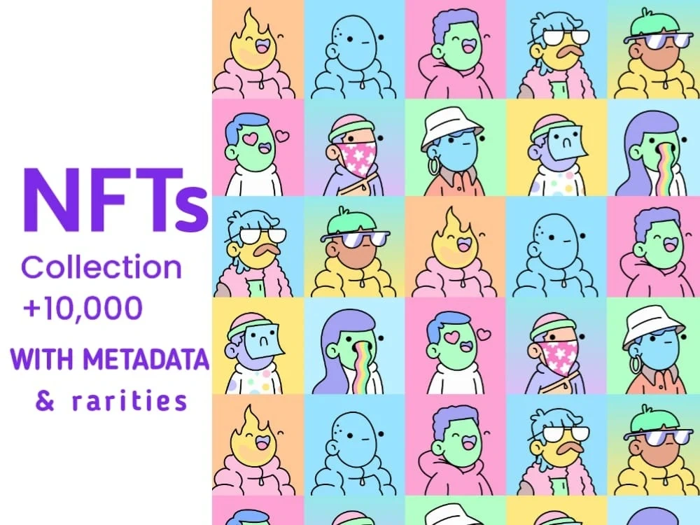 10k generated NFTs collection with metadata and rarities Upwork