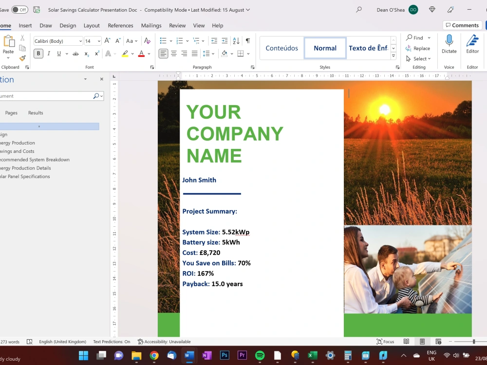 Professional Solar + Battery Payback Calculator for your business in