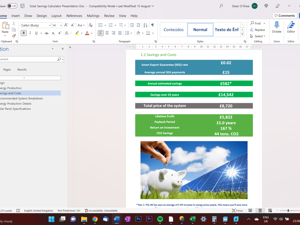 Professional Solar + Battery Payback Calculator for your business in