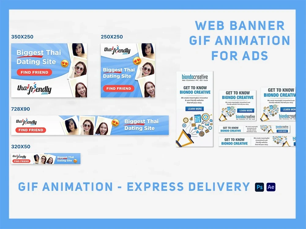 Animated HTML5 Ad banner, looped gif,