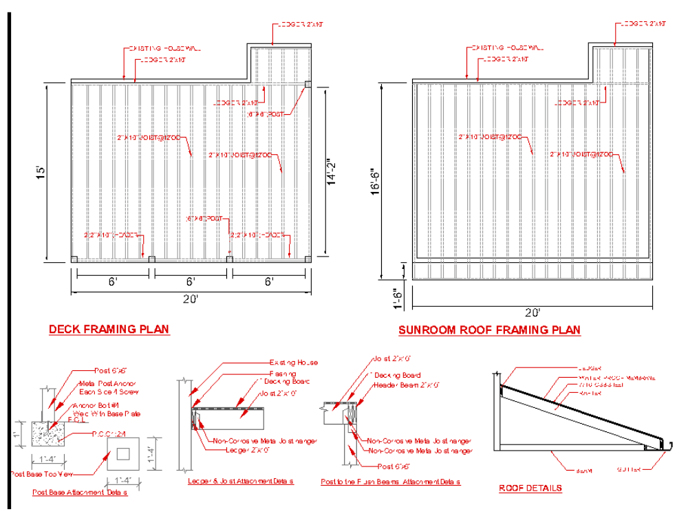 DECK and SUNROOM permit drawing set for city approval Upwork