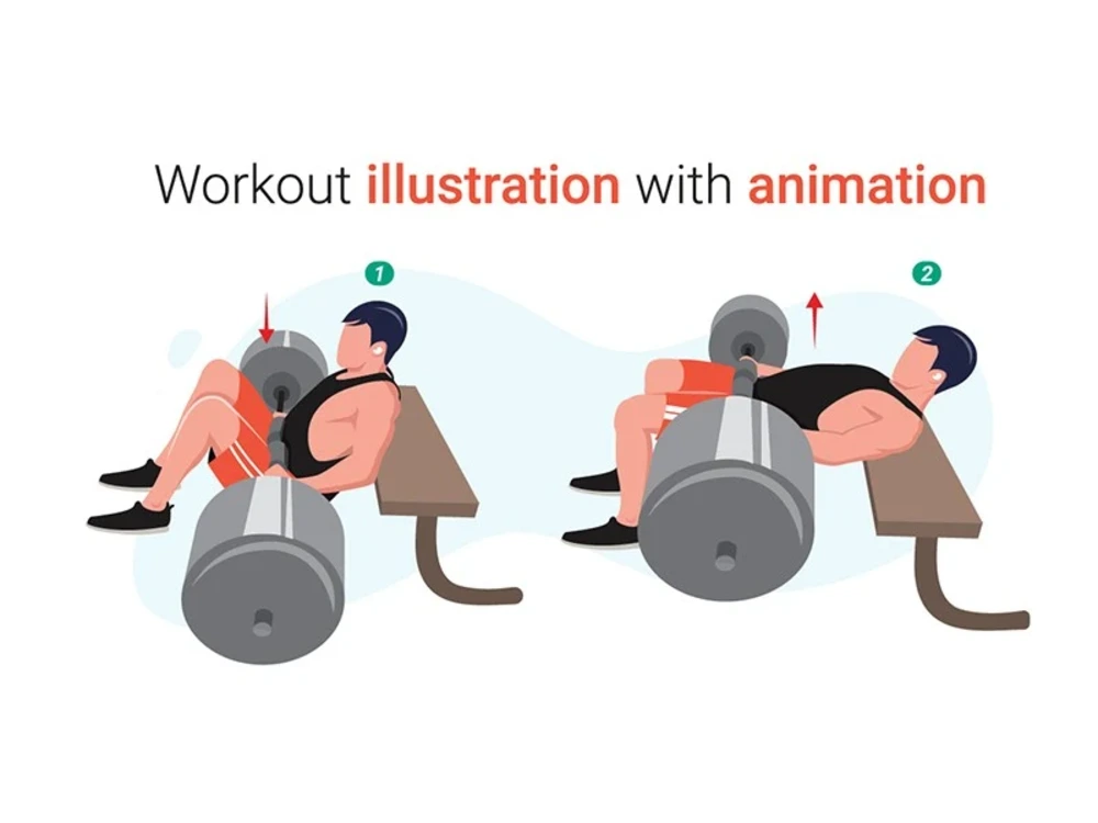 Exercise, workout, yoga, medical, etc manual illustration and gif