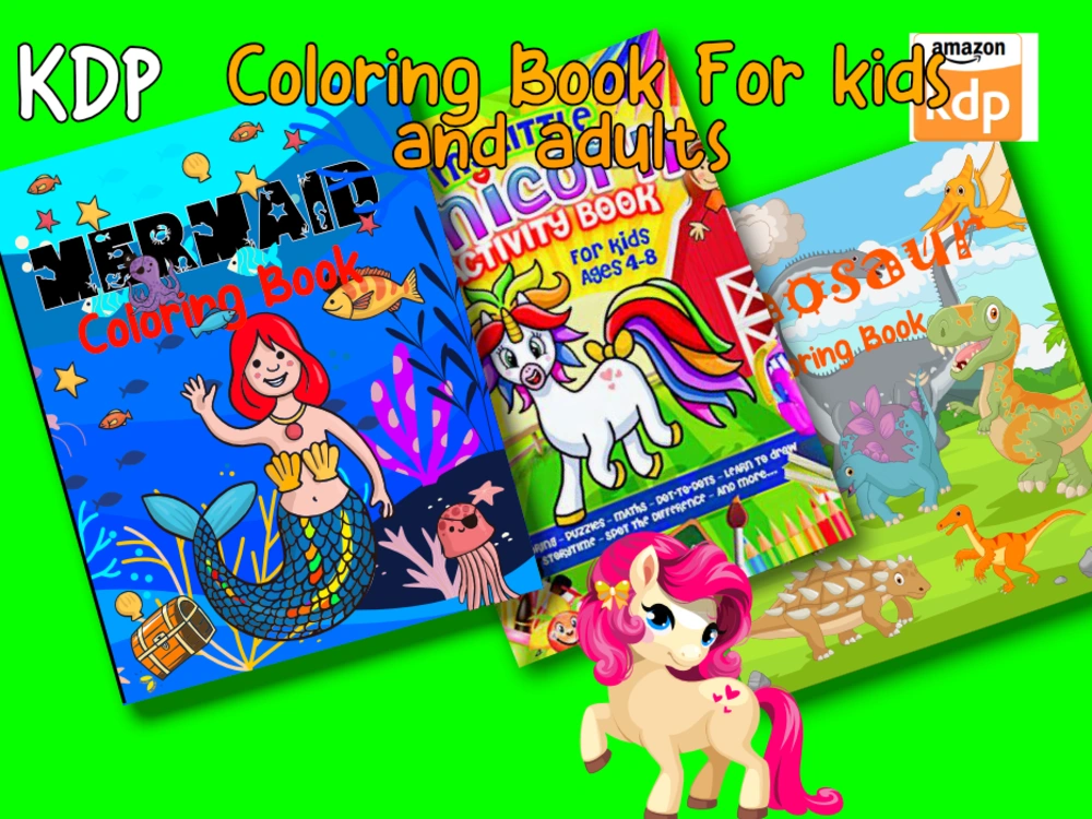 Amazing kids and adults Cover and Interior for Amazon kdp Coloring book