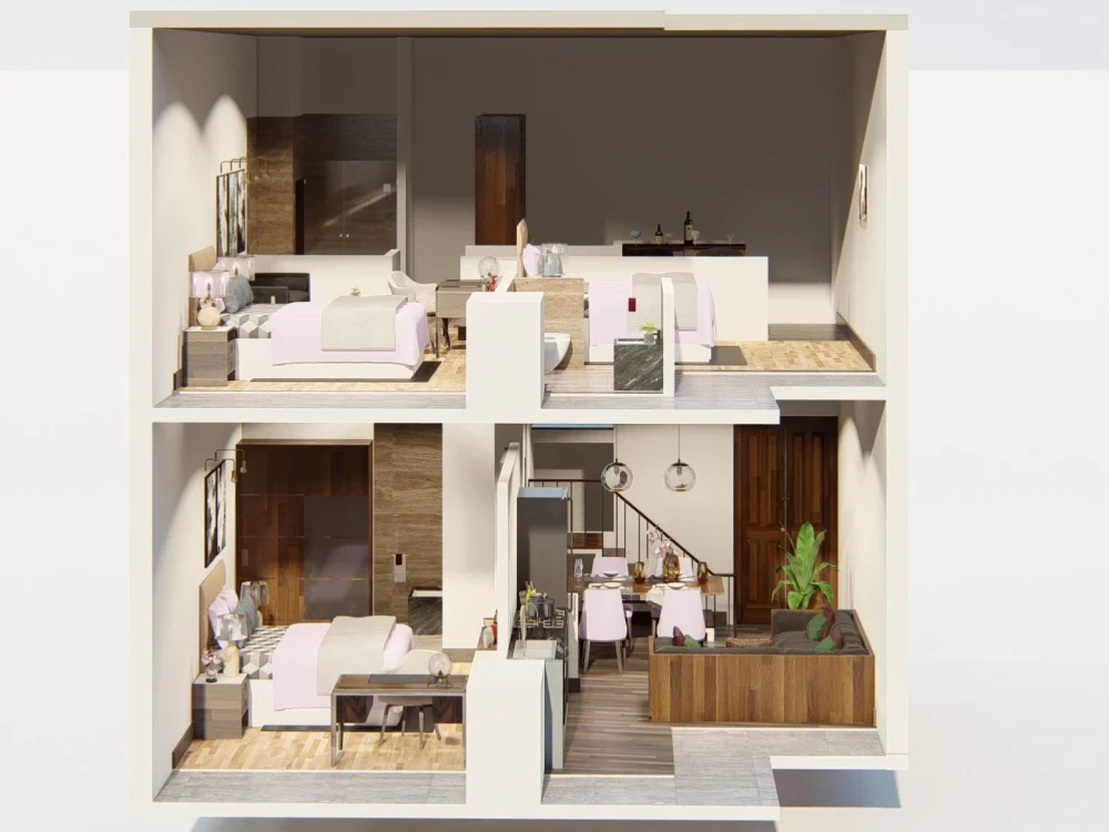 Photorealistic architectural 3D floor plans and cross sections | Upwork