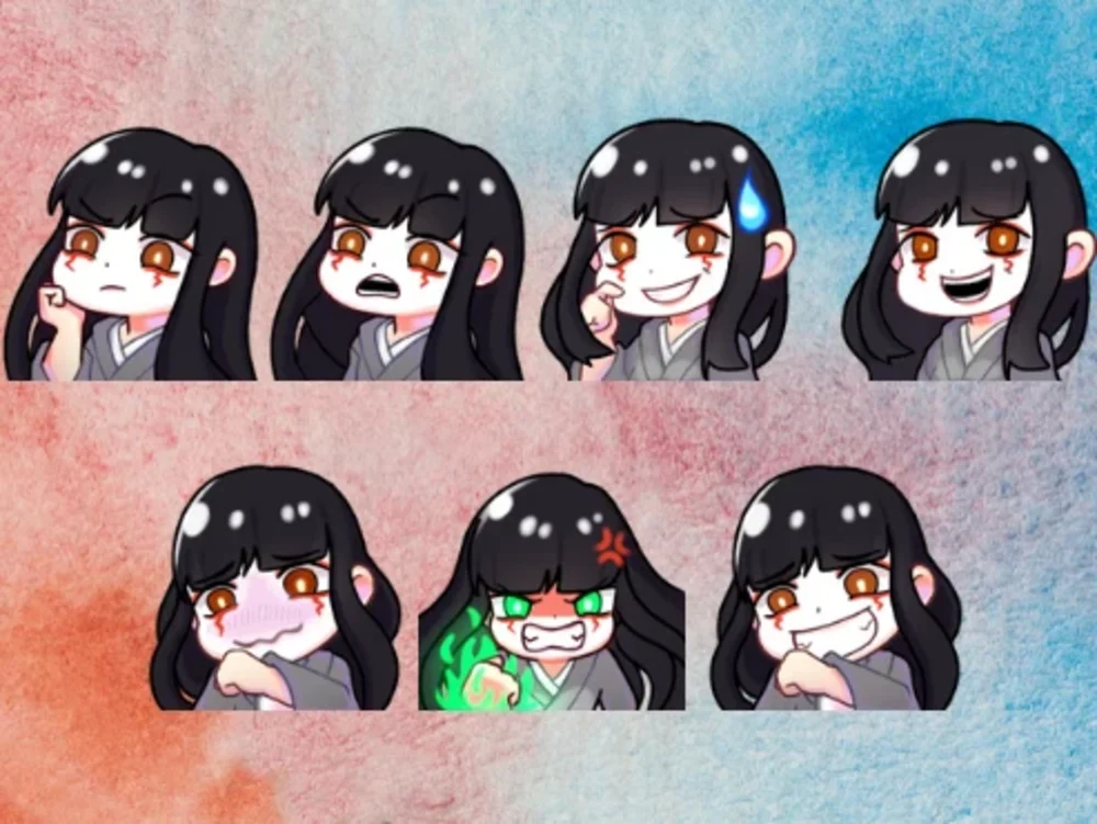 An emote pack of 5 custom emojis for your twitch channel or discord ...