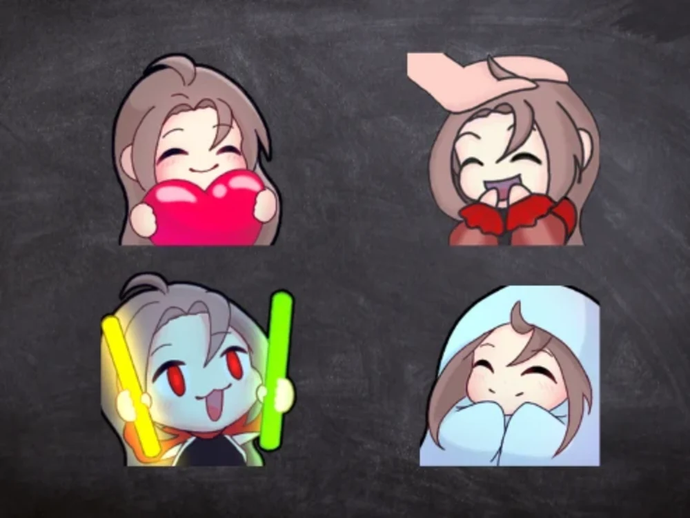 An emote pack of 5 custom emojis for your twitch channel or discord ...