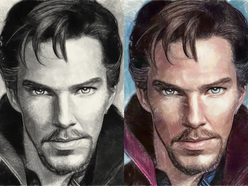 A realistic pencil and colored pencil portrait drawing Upwork