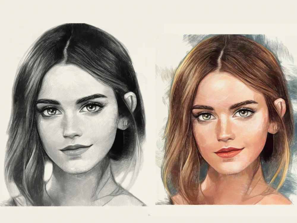 A realistic pencil and colored pencil portrait drawing Upwork