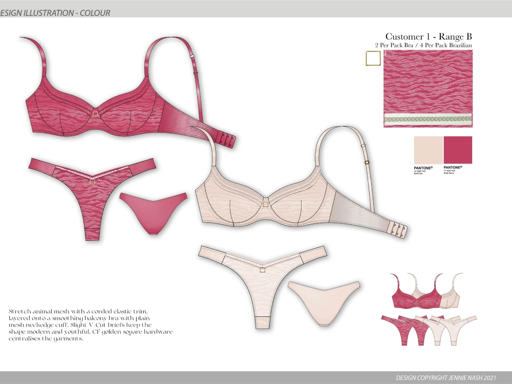 Womens Underwear Fashion Flat Templates / Technical Drawings