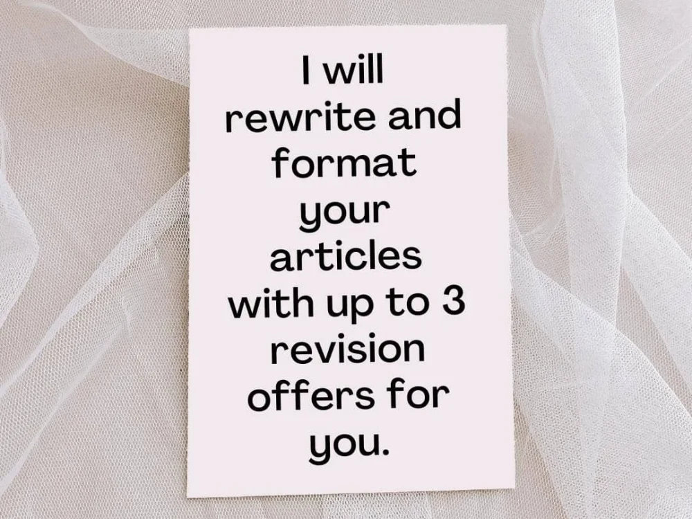 A fantastic, well proofread work on any of your projects and articles ...