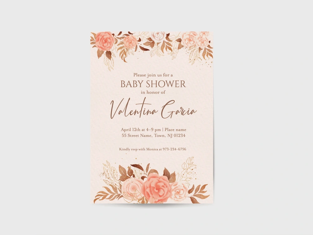An invitation card for your wedding, baby shower, party or other event ...