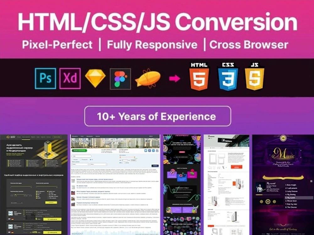 PSD to HTML, Figma to HTML, CSS, and JavaScript Responsive Pages | Upwork