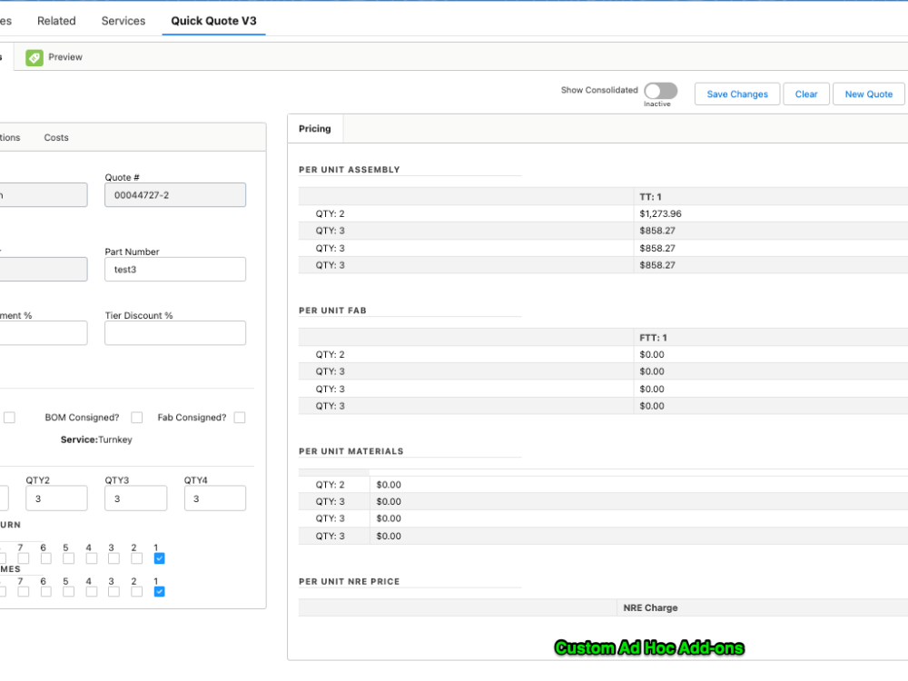 A customized calculator for Quotes in Salesforce without needing CPQ