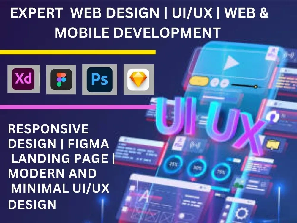Responsive website UI/UX design, web UI or landing page UI design in ...