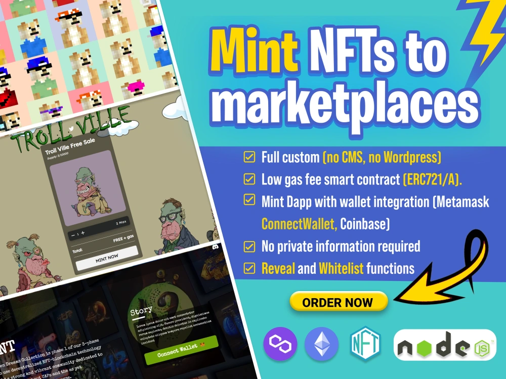 Your NFTs bulk uploaded and a customized NFT mint dapp | Upwork