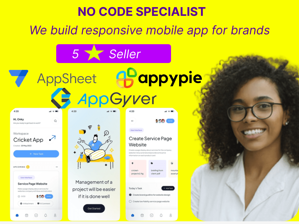 Responsive appgyver mobile app, appsheet, appypie mobile app for your