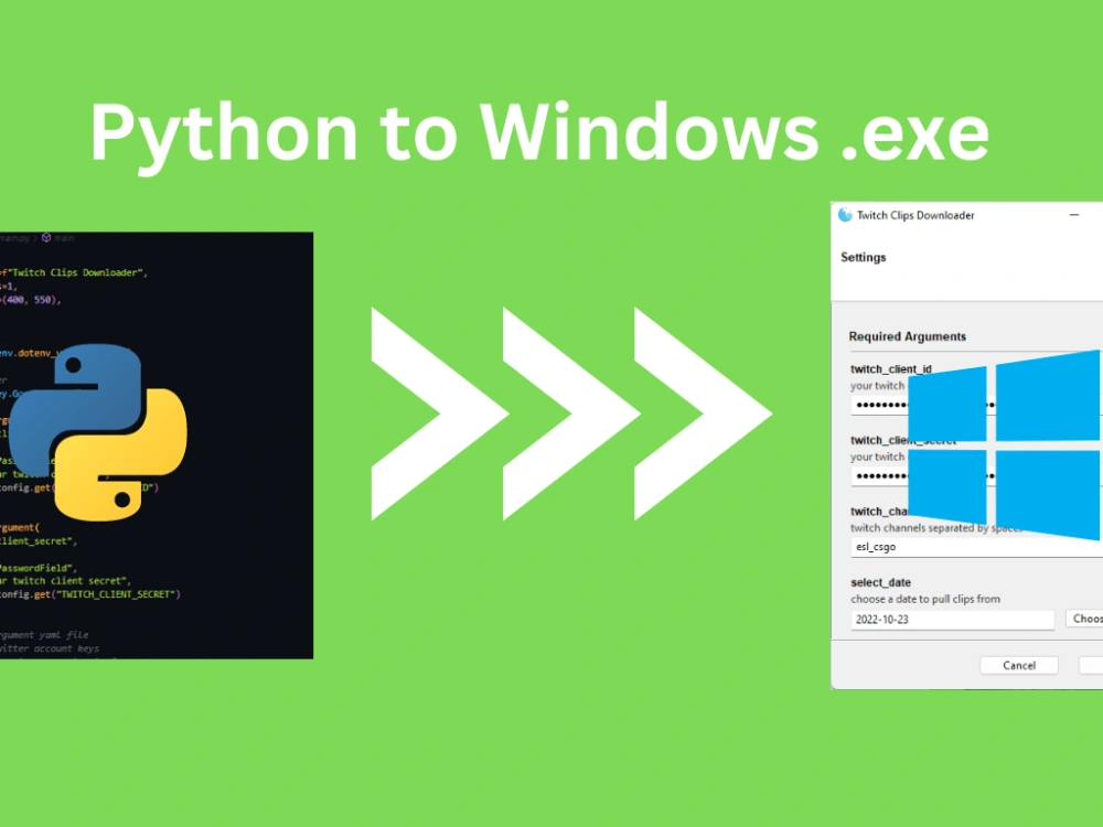 Converted python script runnable in windows | Upwork