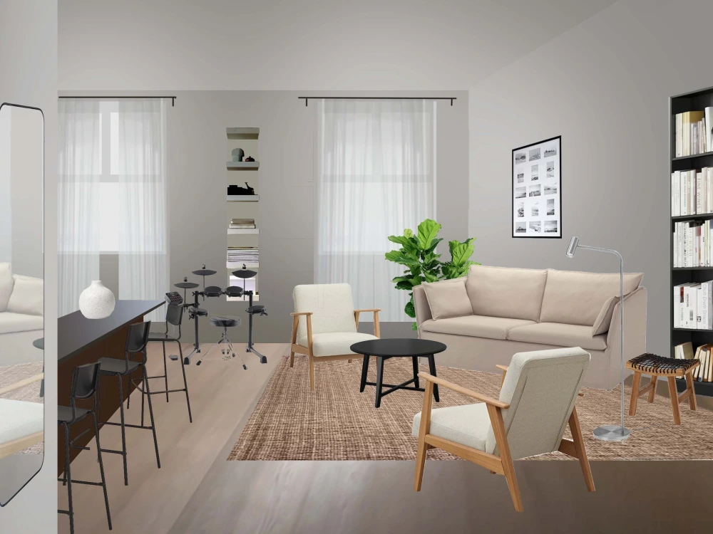 A furnished interior design with a plan, collage and shopping list | Upwork