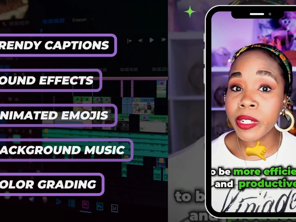 Eye catching captions, subtitles, for reels, tiktok, hormozi style Upwork