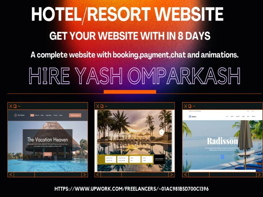 Hotel/Resort Booking Website with Payment system | Upwork