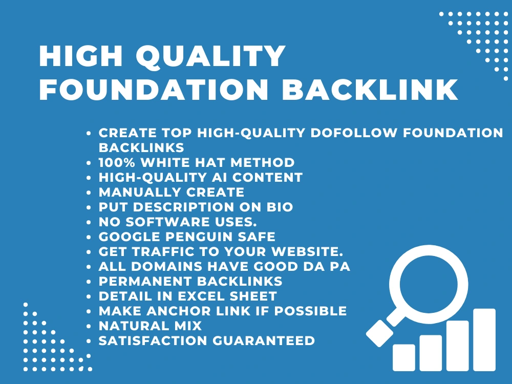 Quality dofollow tire contextual ,foundation backlink, for google