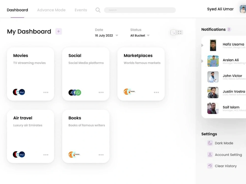 Interactive UI UX for dashboard, admin panel and software | Upwork
