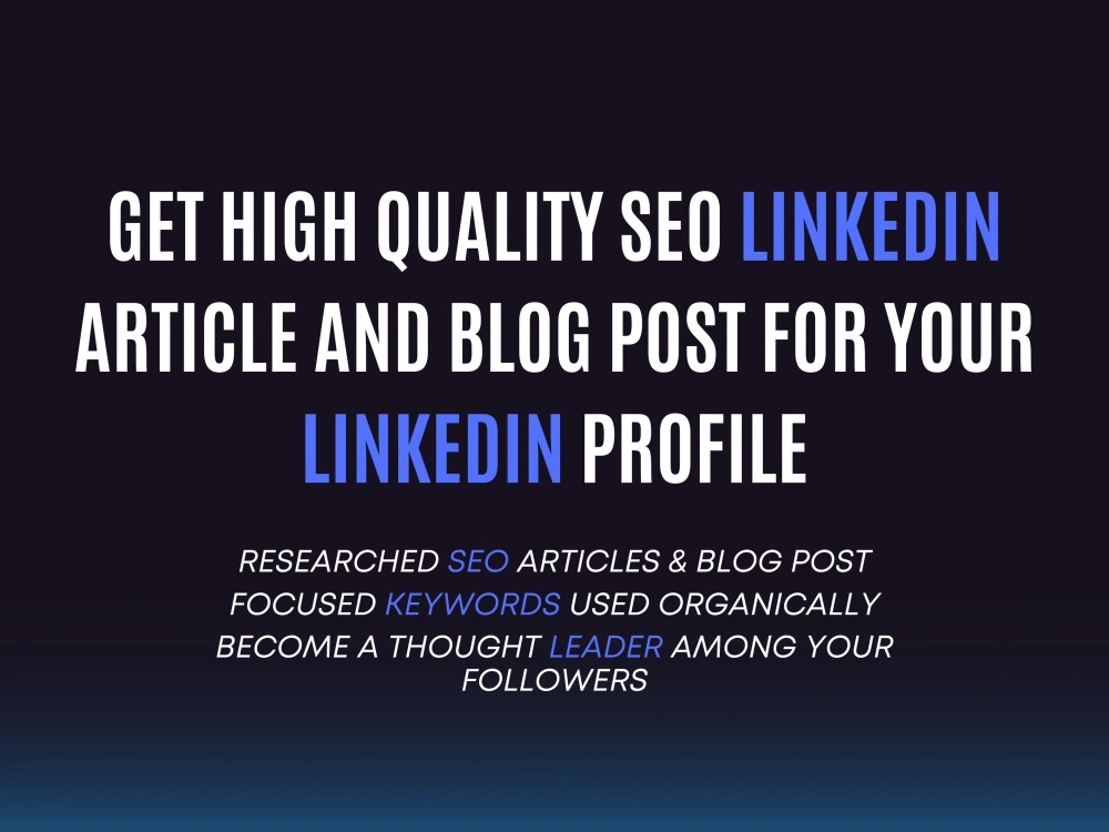 Linkedin. Quality Posts High quality SEO Linkedin article and blog post for your Linkedin ...