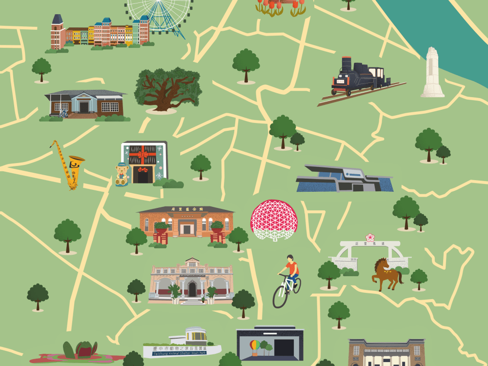 An Illustrated Map In A Cartoon Style Upwork