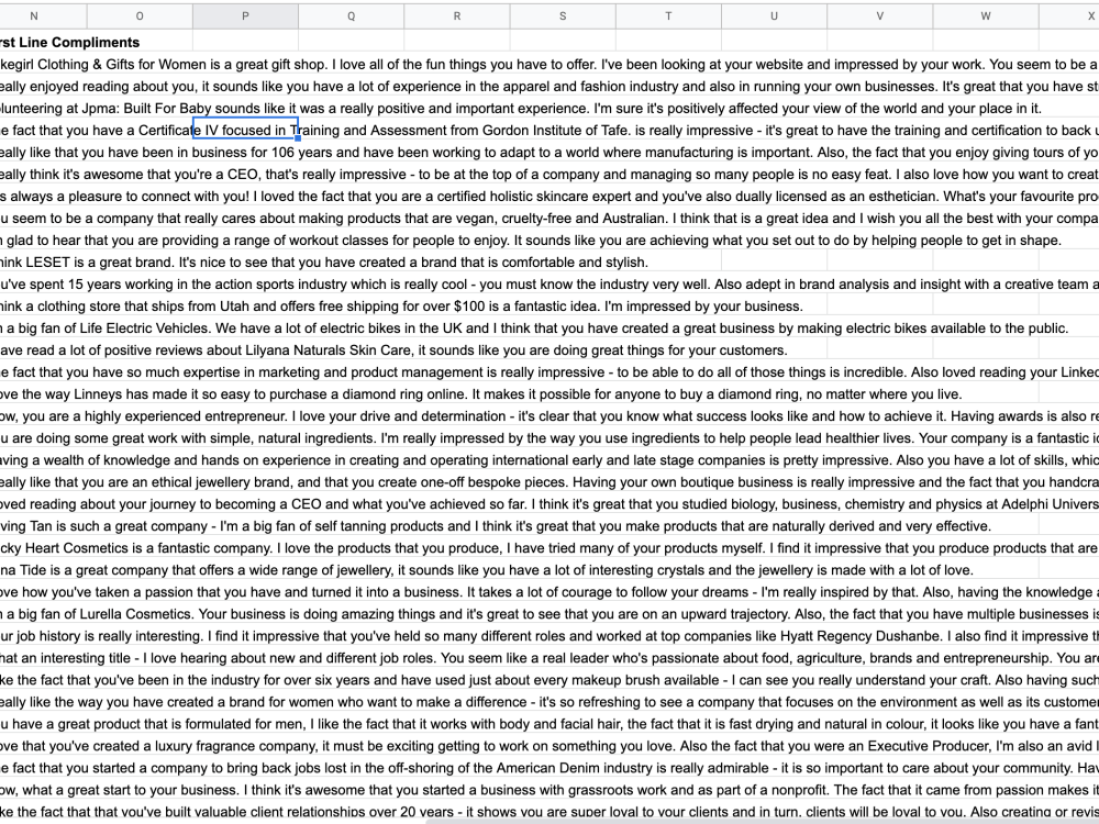 Highly personalized first line messages for your next cold email