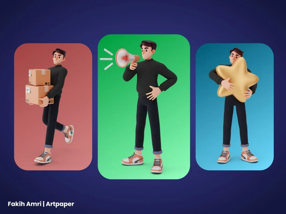 A fantastic 3d illustrations design for your landing page, app or UI ...
