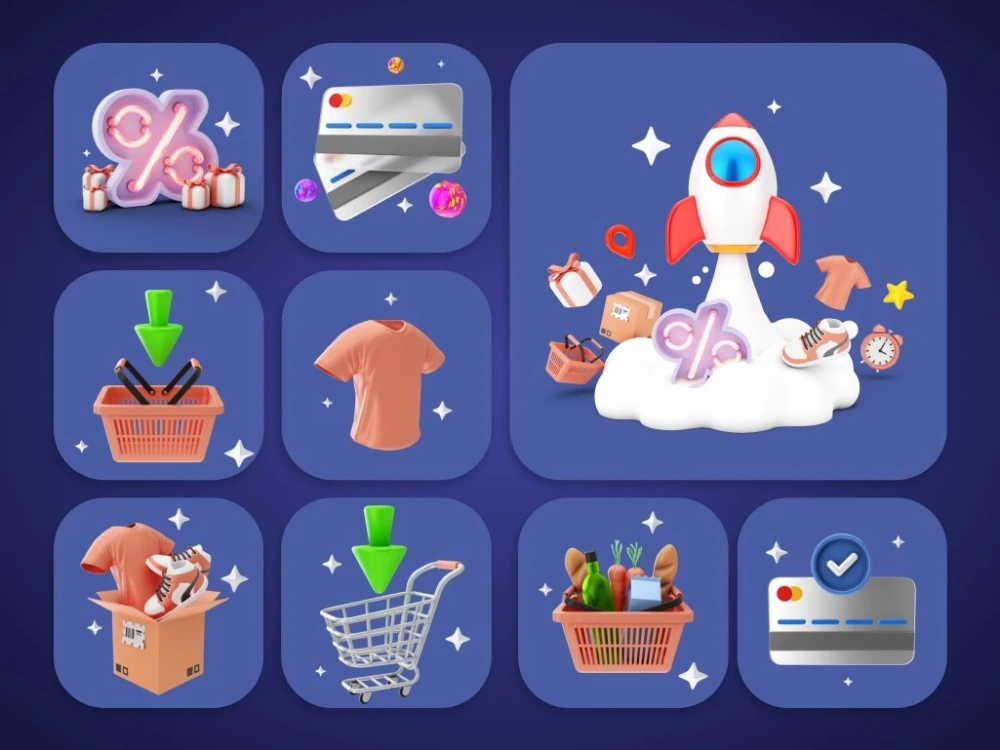 A fantastic 3d illustrations design for your landing page, app or UI ...