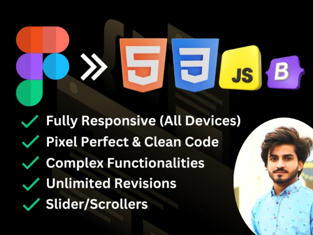 Your Figma design converted to high quality HTML, CSS and Bootstrap ...