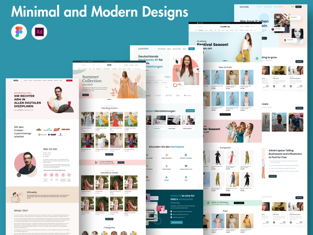 Professional and modern landing page design UI UX in Figma or XD | Upwork