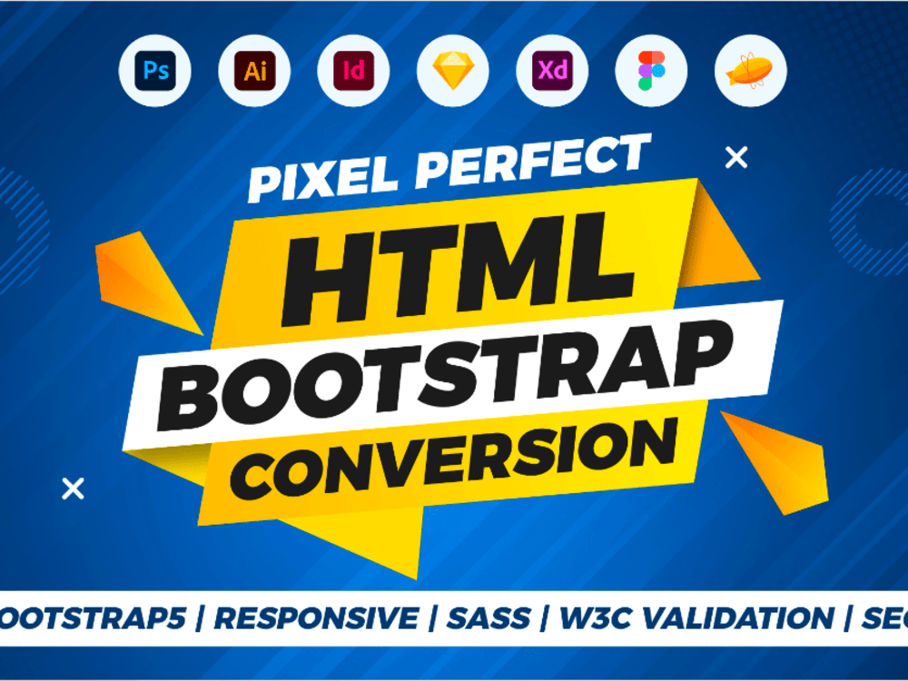 Website convert from psd/xd/figma to HTML, Bootstrap, React Js | Upwork