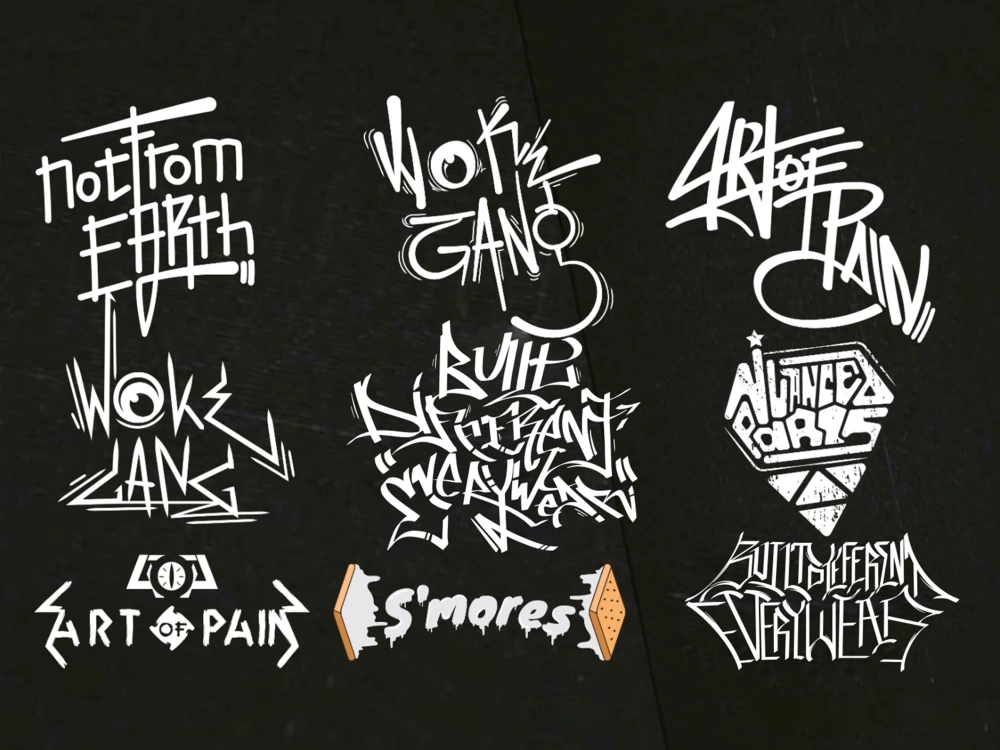 Streetwear, music, band and brand logo in edgy, psychedelic