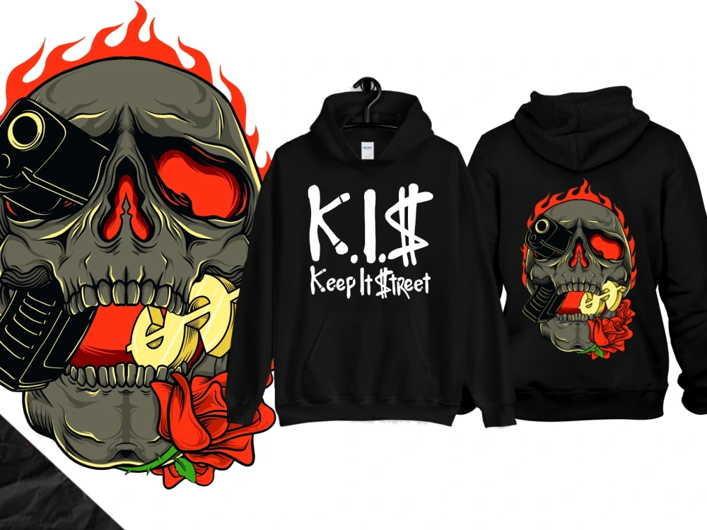 Streetwear, music, band and brand logo in edgy, psychedelic