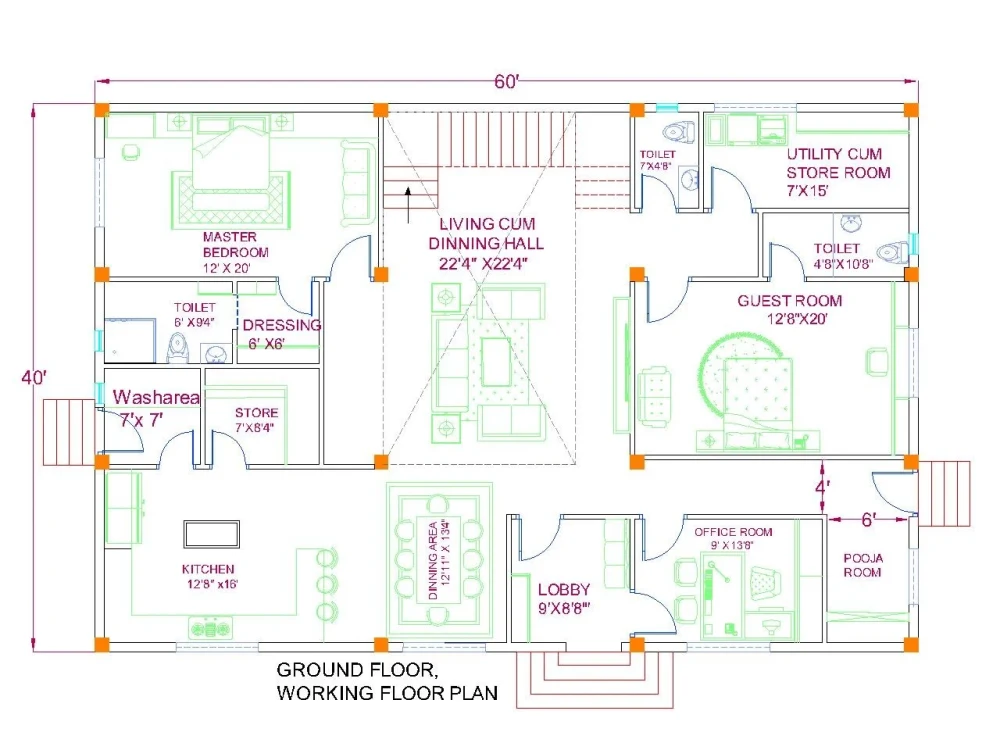 Your floor plan converted in pdf/ DWG from pencil sketch | Upwork