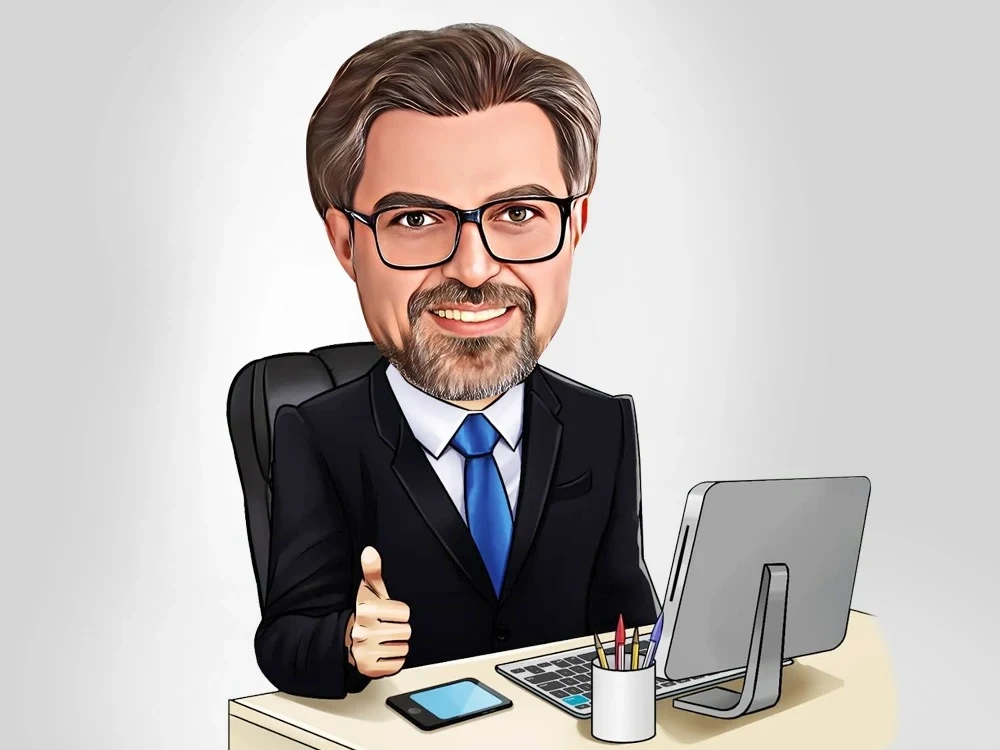 Professional realistic corporate cartoon caricature, Office caricature ...