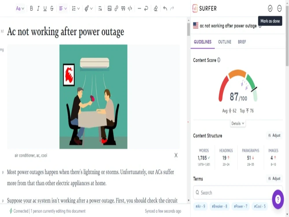 Surfer SEO content for OnPage Optimization Upwork