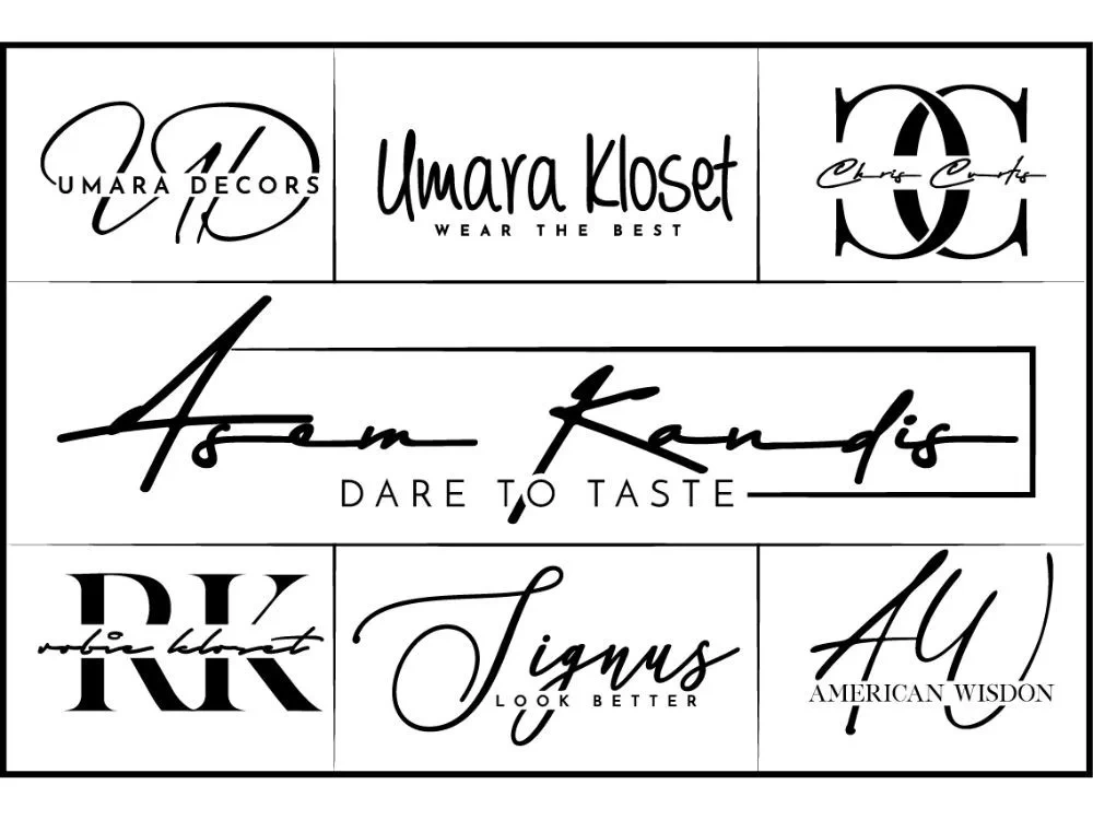 Modern, Luxury Signature Cursive logo design | Upwork