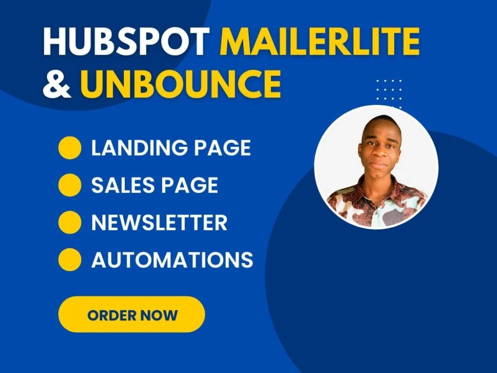 Hubspot, mailerlite and unbounce email newsletter and landing page design. Upwork