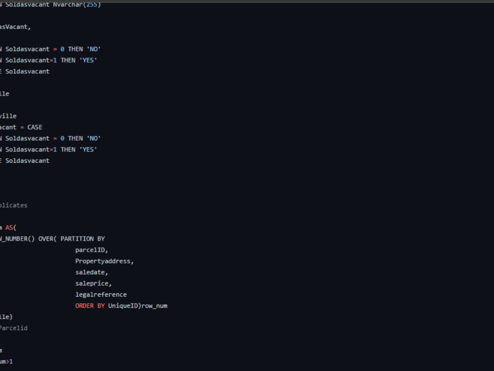 A clean data that is consistent, valid and accurate using SQL | Upwork