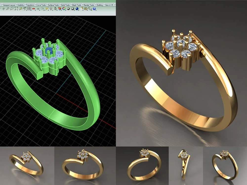 Ladies Net Ring., 3D CAD Model Library