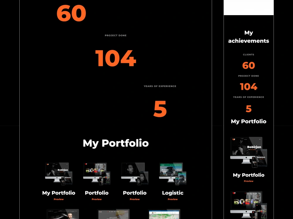 Portfolio responsive website template | HTML | CSS | Javascript | Upwork