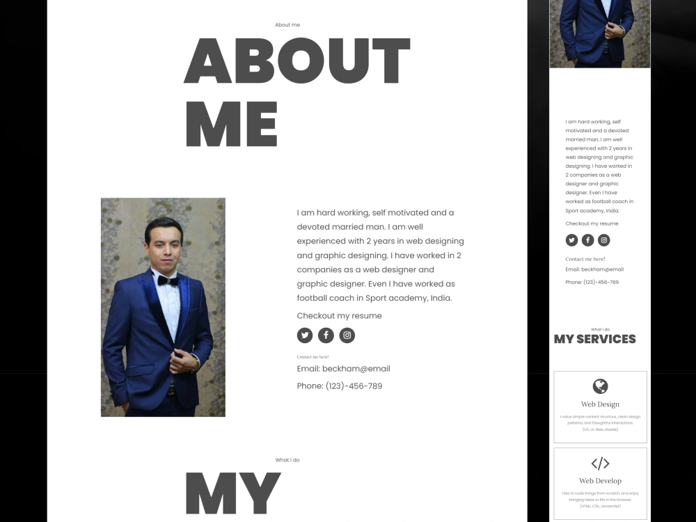 Responsive Portfolio website template | HTML | CSS | Javascript | Upwork