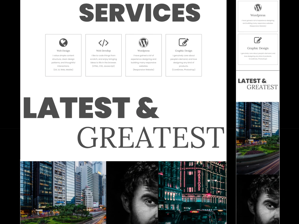 Responsive Portfolio website template | HTML | CSS | Javascript | Upwork