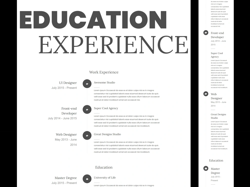 Responsive Portfolio website template | HTML | CSS | Javascript | Upwork